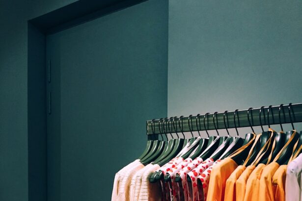 assorted-color shirt lot hang on rack